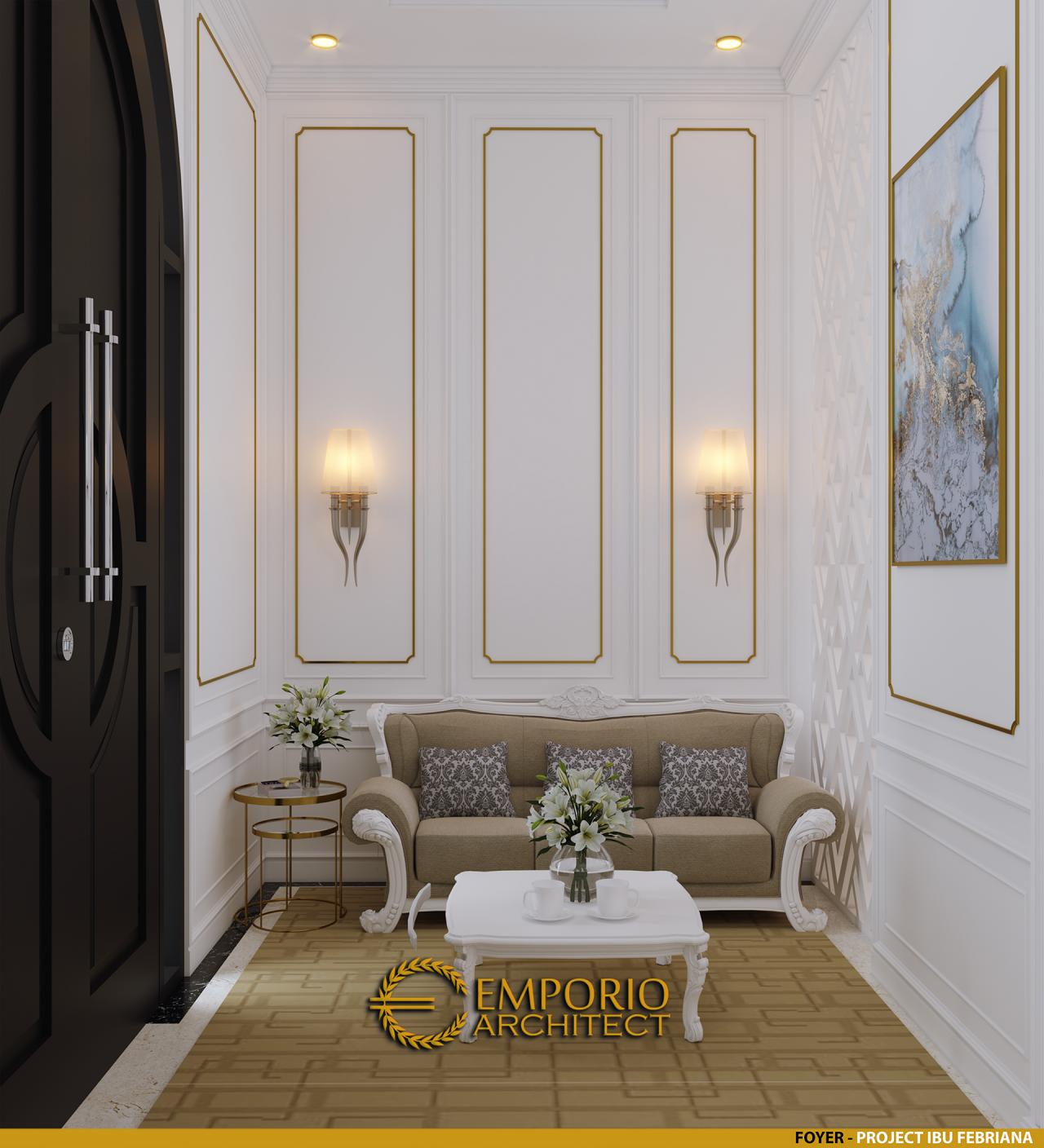 Desain Foyer Rumah Mediteran 3 Lantai Ibu Febriana di Jakarta 4