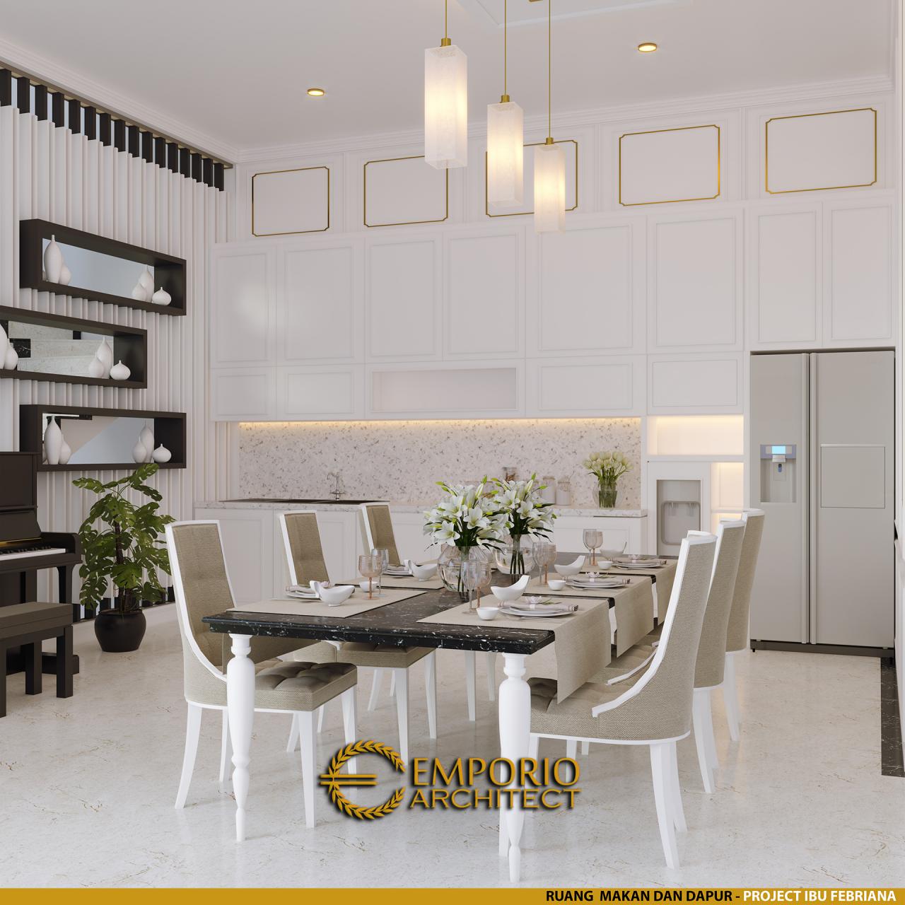 Desain Ruang Makan dan Dapur Rumah Mediteran 3 Lantai Ibu Febriana di Jakarta 6