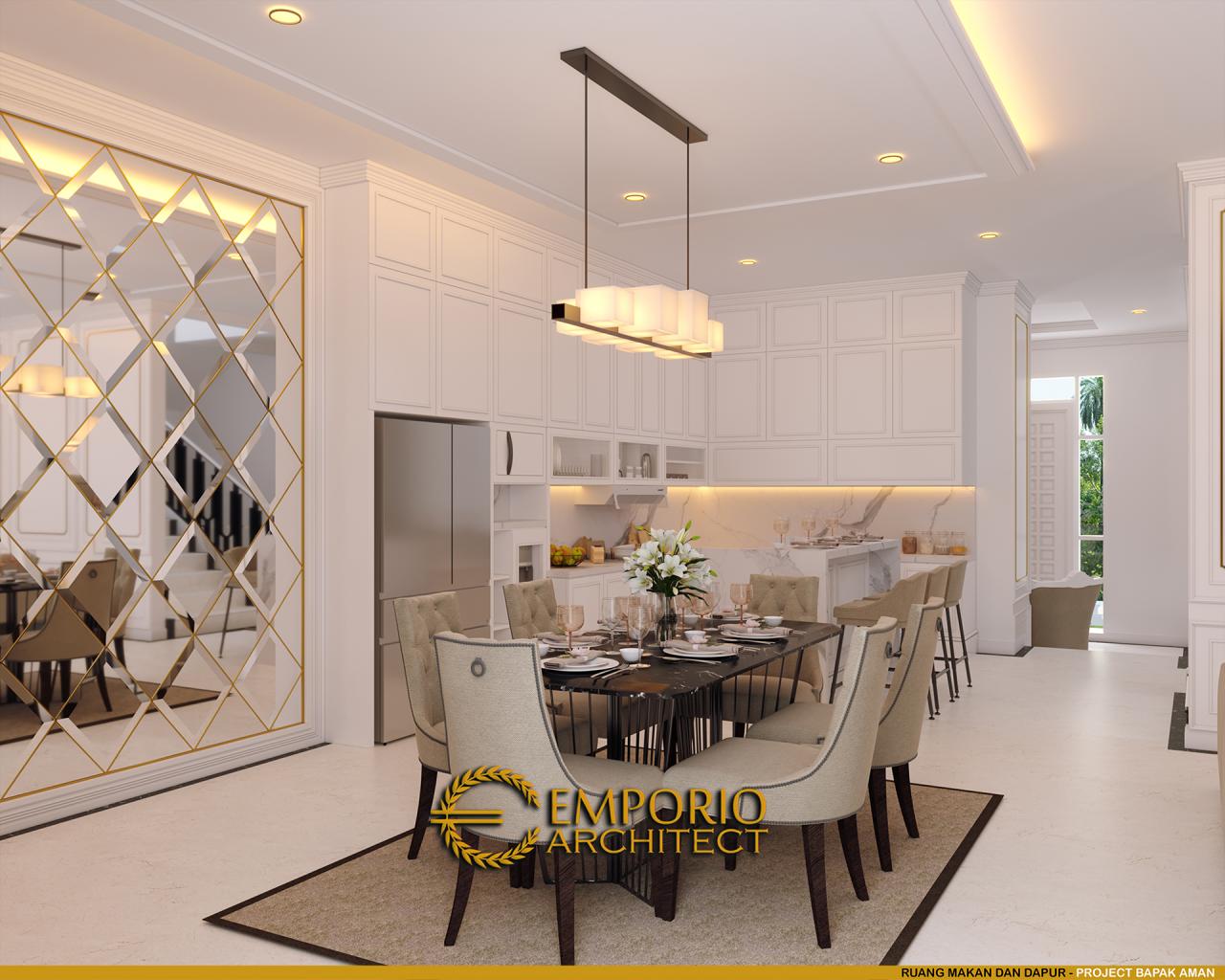 Desain Ruang Makan dan Dapur Rumah Mediteran 3 Lantai Bapak Aman di Jakarta Barat 7