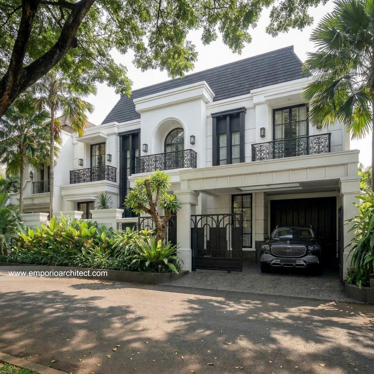 Gambar Desain Rumah Mediteran Klasik 2 Lantai Bapak ALX 2288 di  Cinere, Depok