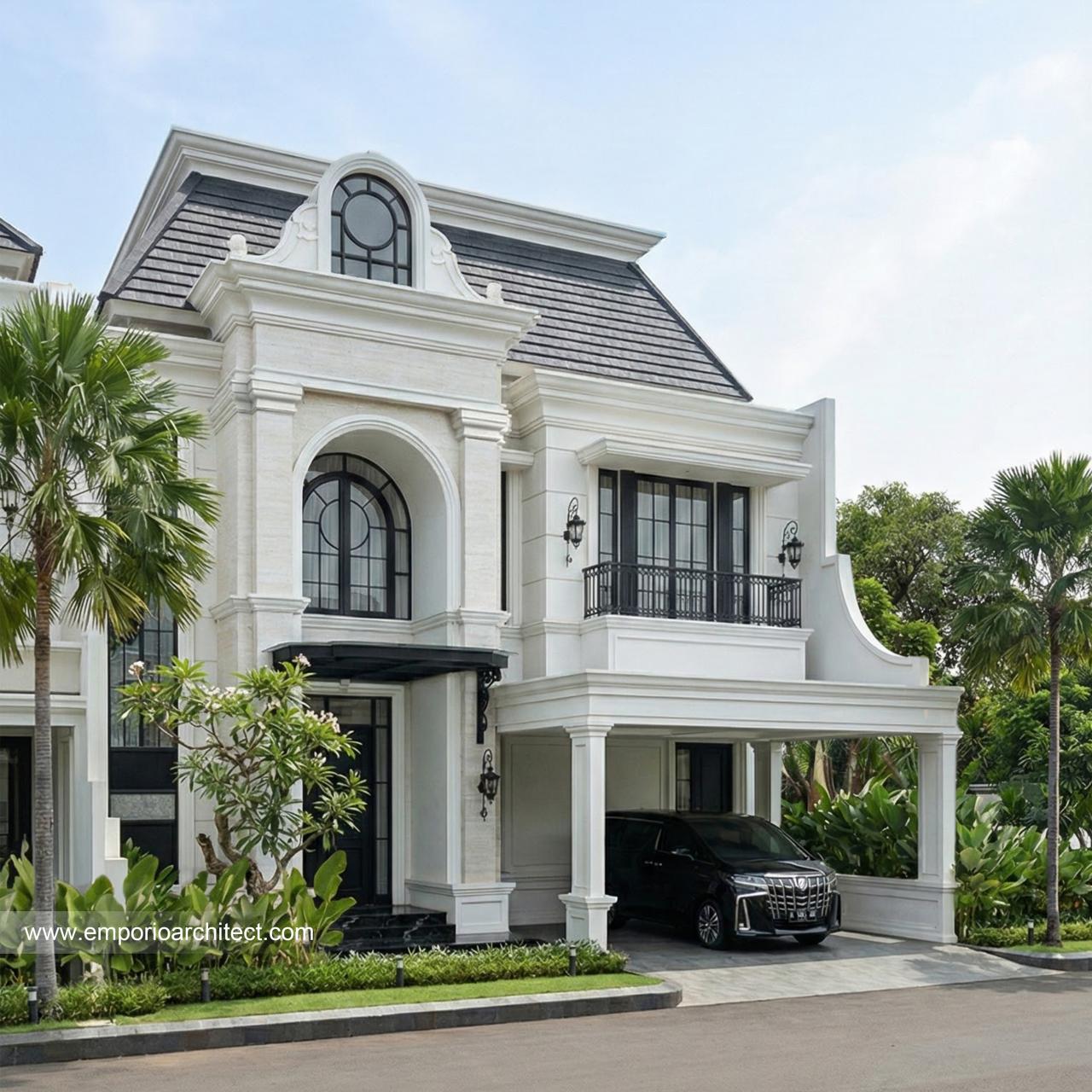 Gambar Desain Rumah Mediteran Klasik 2 Lantai Ibu MRT 2263 di  Sentul, Bogor