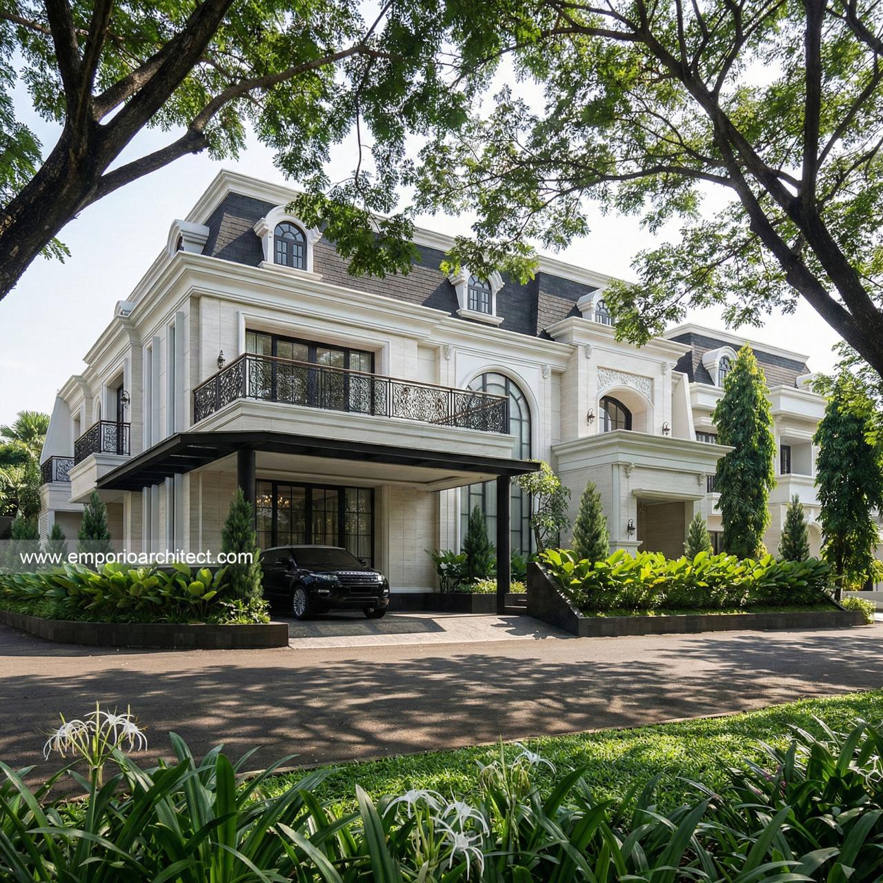 Gambar Desain Rumah Mediteran Klasik 2 Lantai Bapak YLT 2298 di  Samarinda