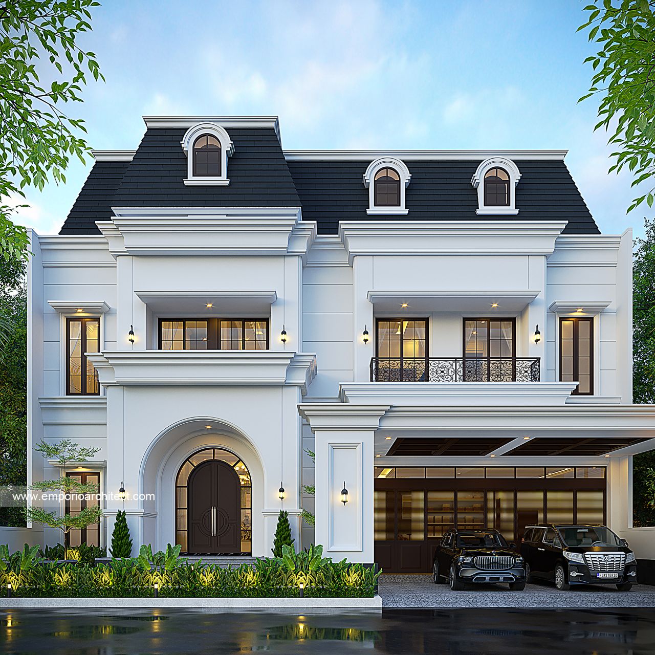 Image Mr. GNW 1919 Mediterranean Classic House 3 Floors Design - PIK 2, Tangerang