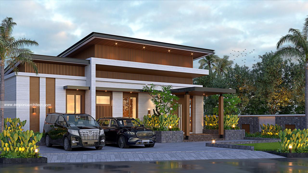Desain Rumah Modern 1 Lantai Ibu Lusi K. - Kuningan, Jawa Barat