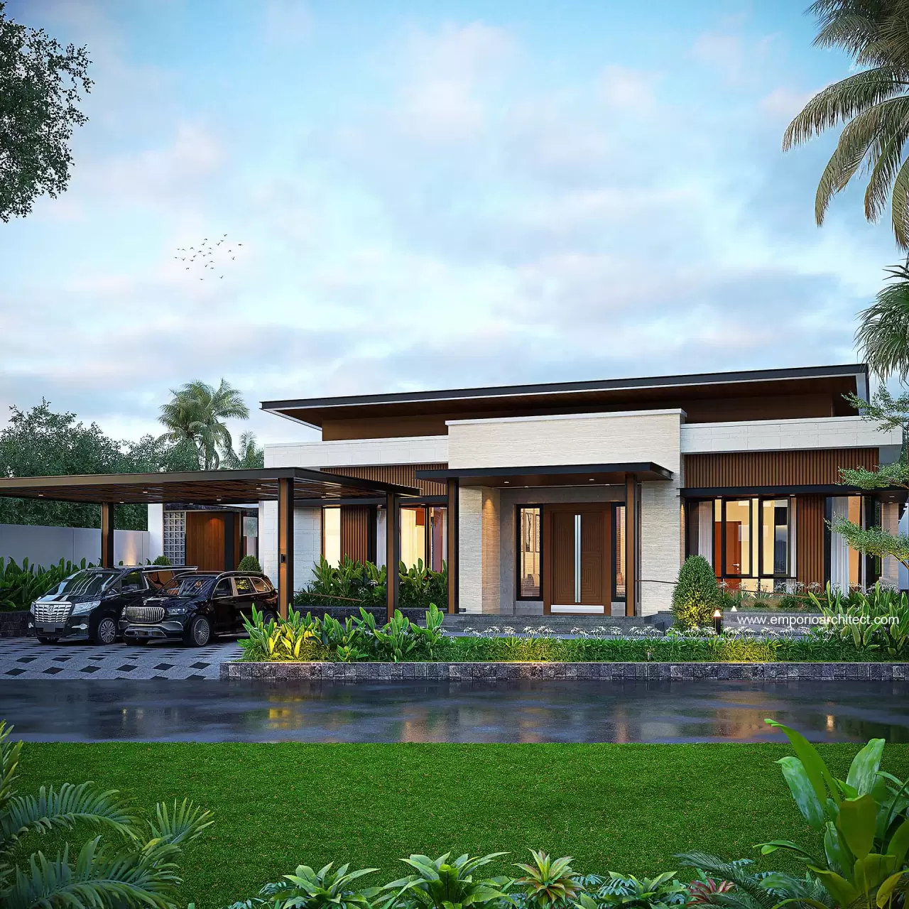 Desain Rumah Modern 1 Lantai Bapak BDI di Pangkalan Bun, Kalimantan Tengah - Tampak Depan 29794