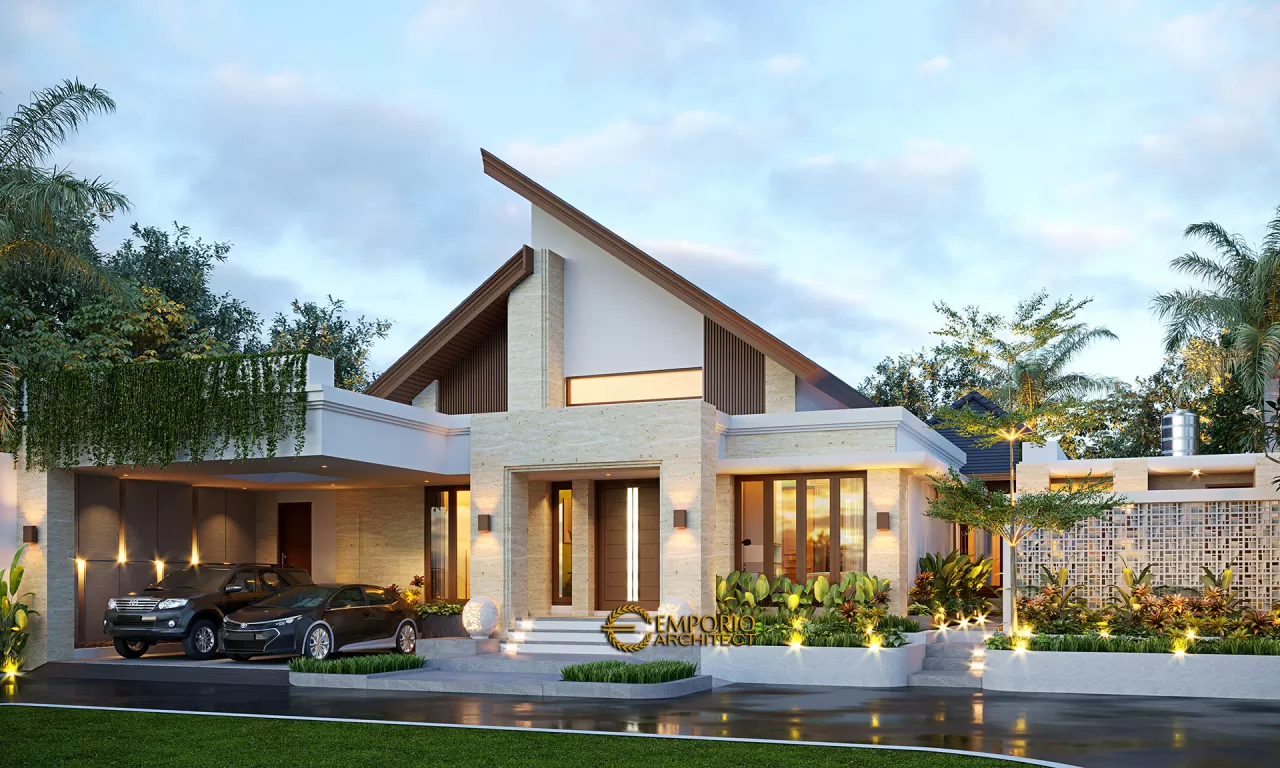 Desain Tampak Depan 2 Rumah Modern 1 Lantai Ibu Fatima di Dili, Timor Leste 13175