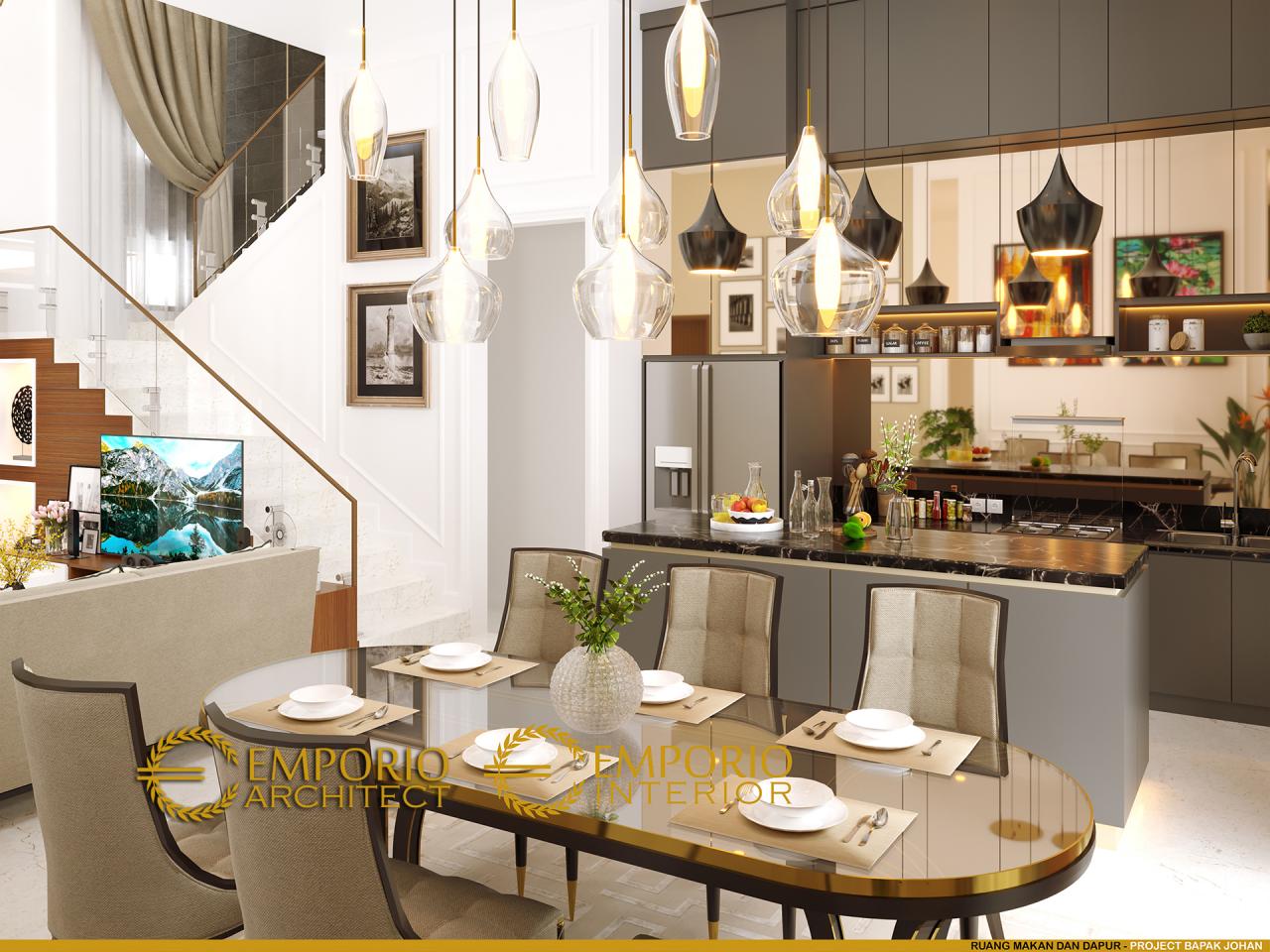 Desain Ruang Makan dan Dapur Rumah Modern 2 Lantai Bapak Johan di Depok, Jawa Barat 6