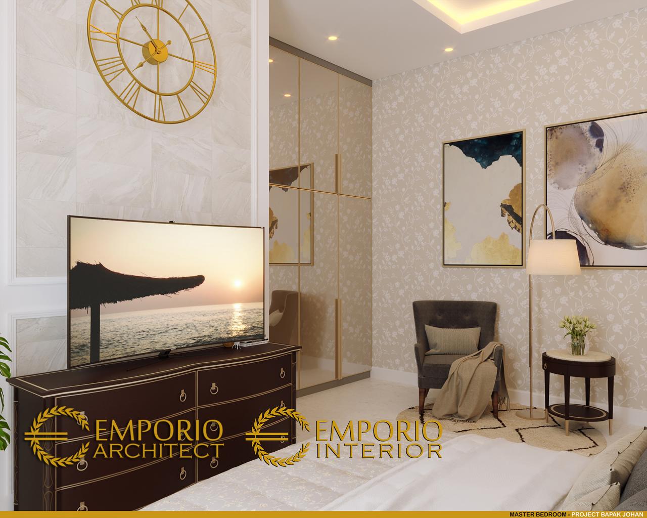 Desain Ruang Nonton Kamar Tidur Utama Rumah Modern 2 Lantai Bapak Johan di Depok, Jawa Barat 8