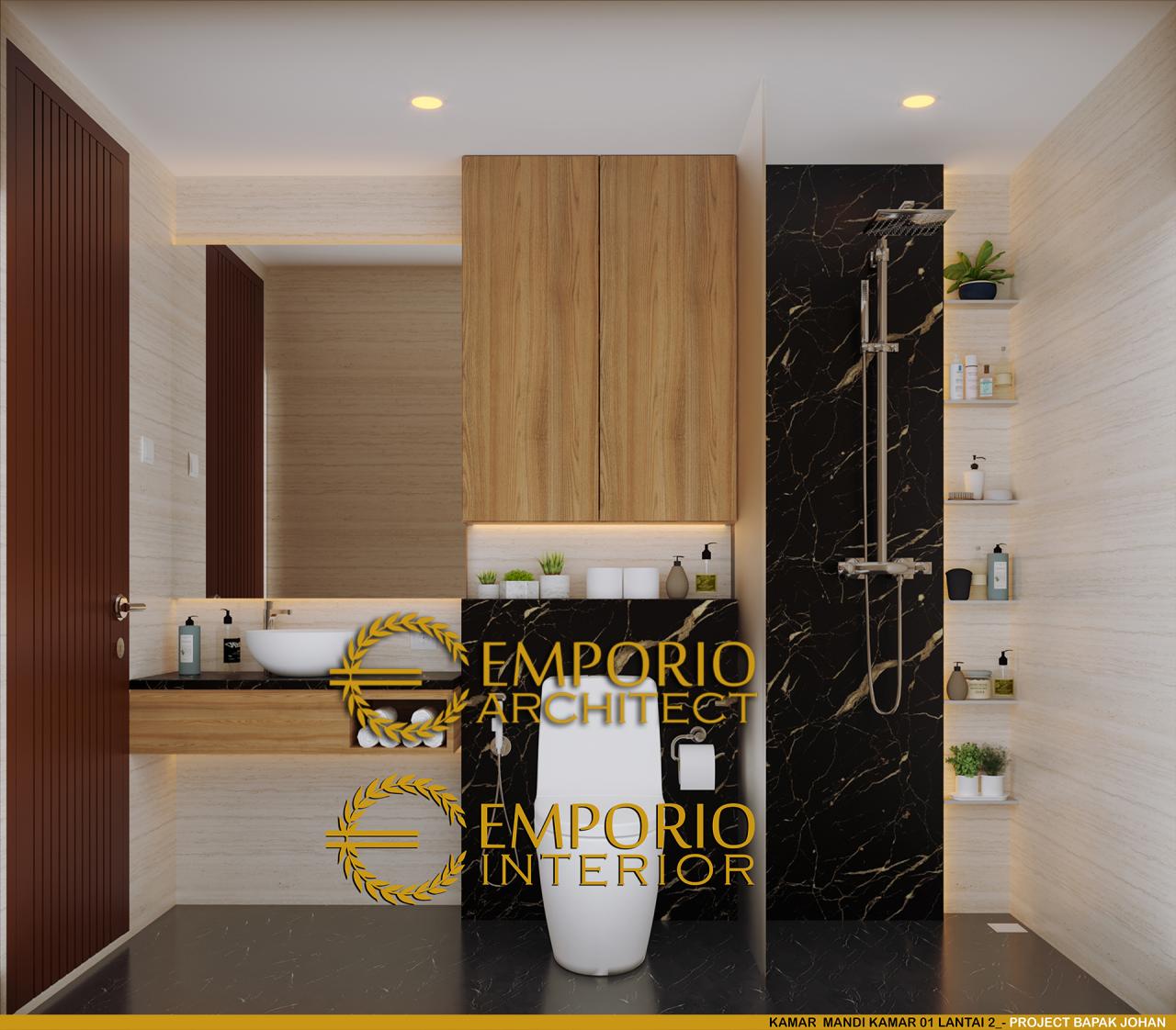 Desain Kamar Mandi Kamar Tidur 1 Lantai 2 Rumah Modern 2 Lantai Bapak Johan di Depok, Jawa Barat 14