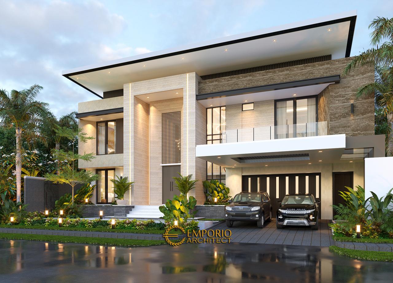 Desain Tampak Depan 2 Rumah Modern 2 Lantai Ibu Yeti di Lampung 2