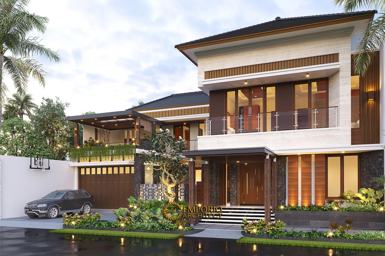 Desain Tampak Depan Tanpa Pagar 2 Rumah Modern 2 Lantai Bapak Kris di Yogyakarta 2