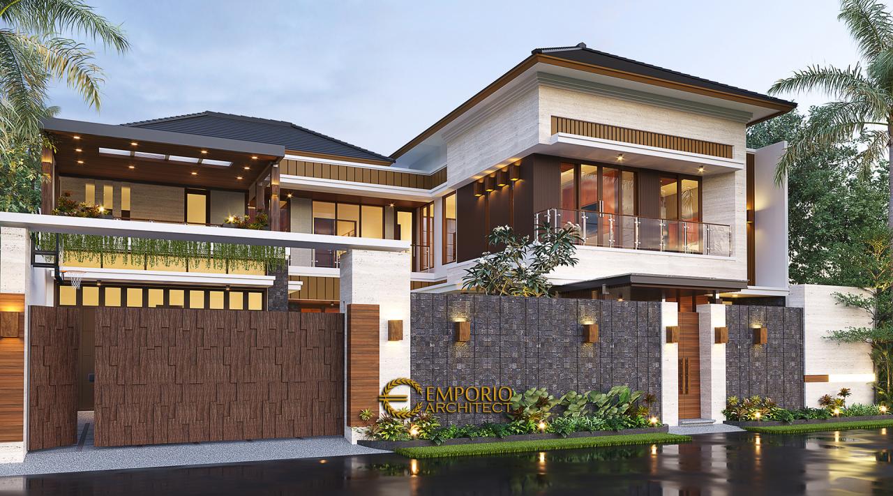 Desain Tampak Depan Dengan Pagar Rumah Modern 2 Lantai Bapak Kris di Yogyakarta 3