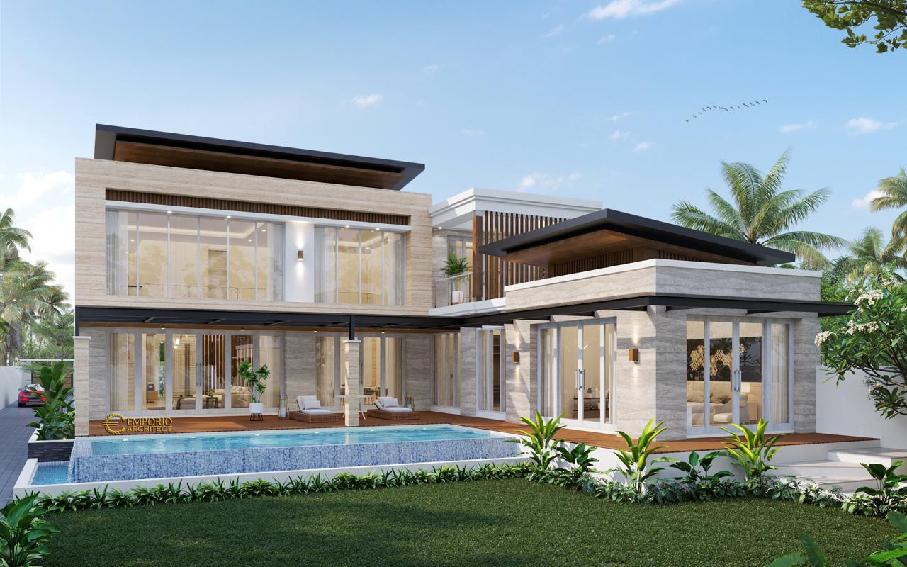 Desain Tampak Belakang Rumah Modern 2 Lantai Bapak Dicky di Palu, Sulawesi Tengah 2