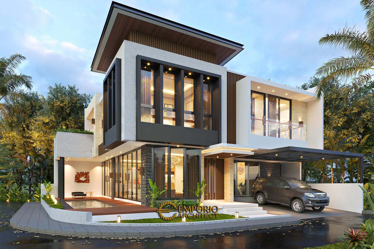 Desain Tampak Hook Rumah Modern 2 Lantai Bapak Firnaz di Jakarta 2