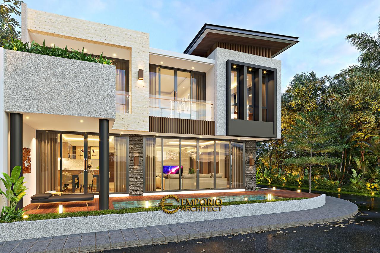 Desain Tampak Samping Rumah Modern 2 Lantai Bapak Firnaz di Jakarta 3