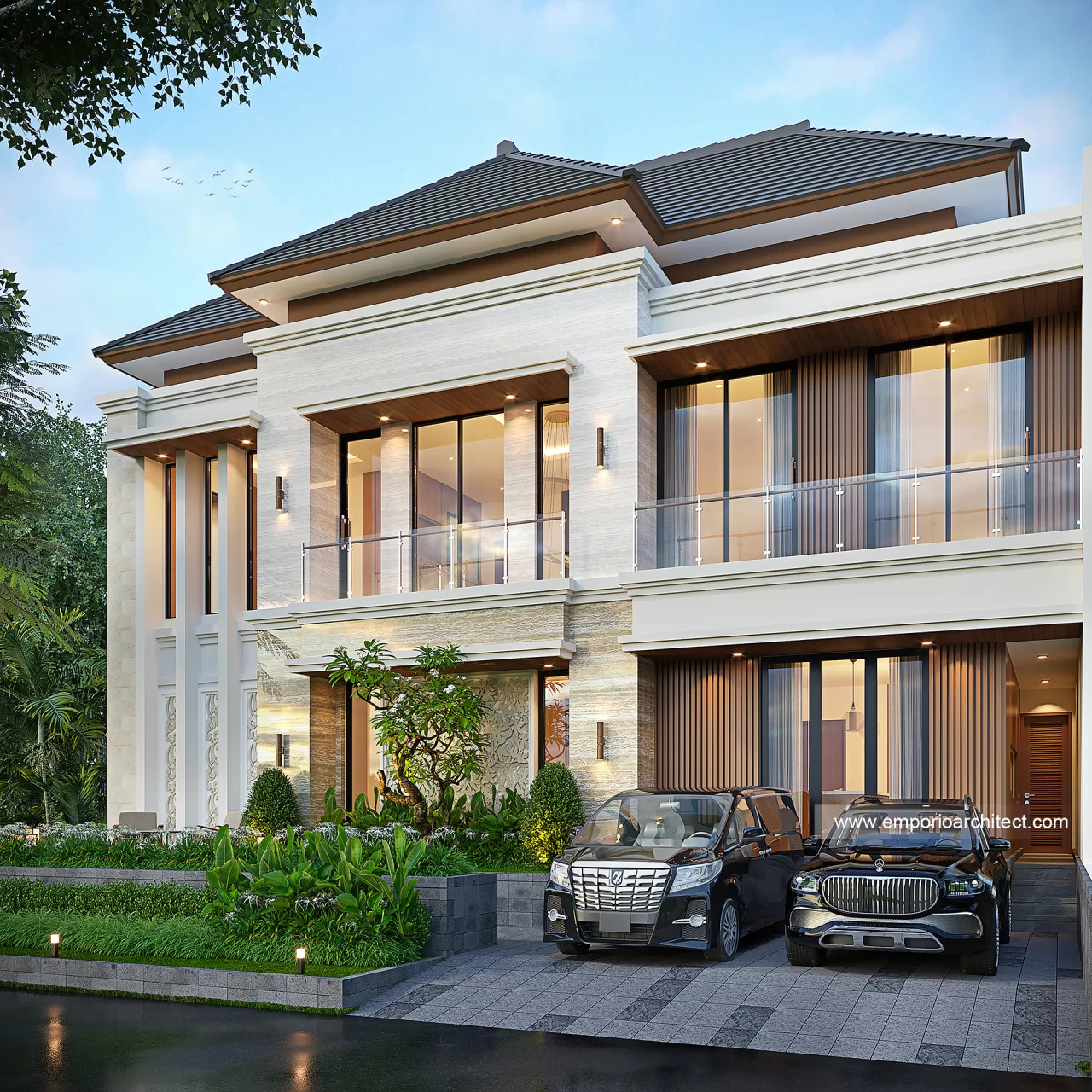 Desain Tampak Samping Rumah Modern 2 Lantai Bapak MLD di Tangerang 43080