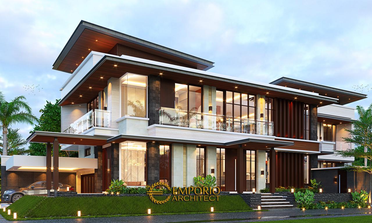 Desain Tampak Samping Rumah Modern 2 Lantai Bapak Pandita di Karawang, Jawa Barat 2