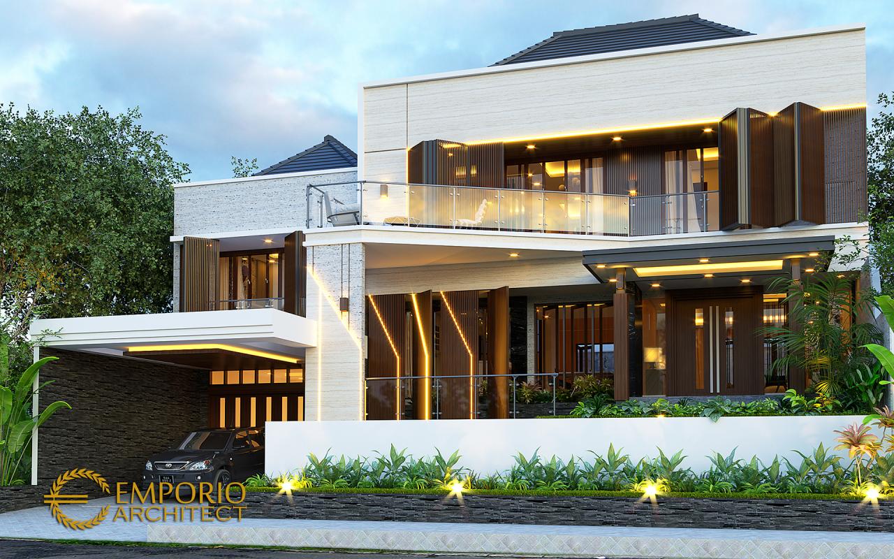 Desain Tampak Depan 2 Rumah Modern 2 Lantai Ibu Diana di Bandar Lampung 2