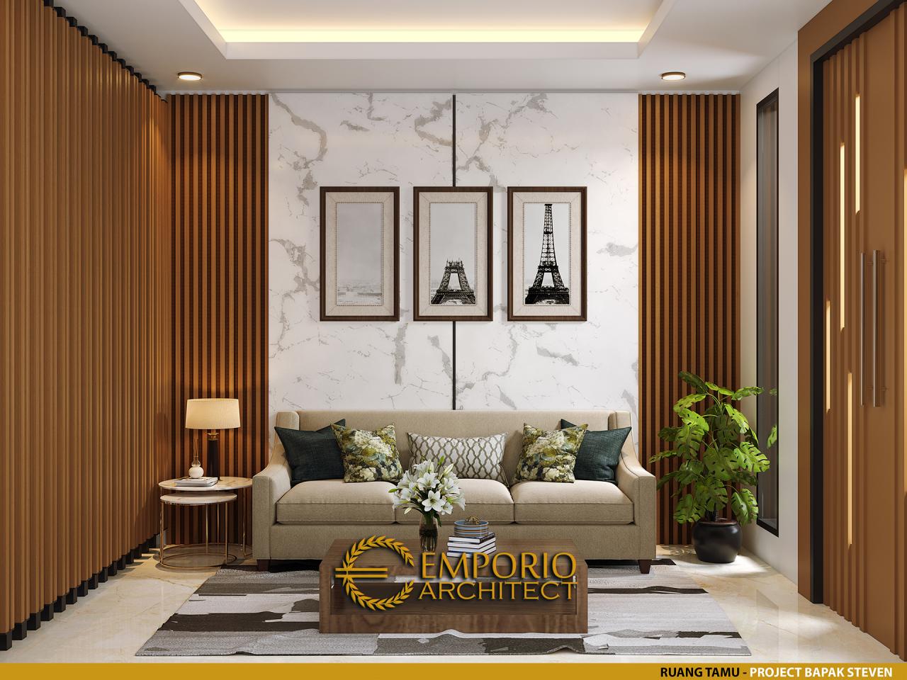 Desain Ruang Tamu Rumah Modern 2 Lantai Bapak Steven di Surabaya 4