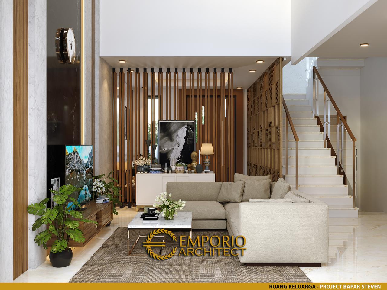 Desain Ruang Keluarga Rumah Modern 2 Lantai Bapak Steven di Surabaya 5