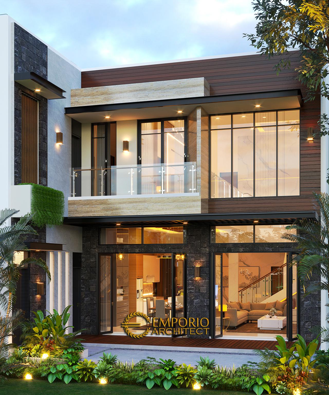 Desain Tampak Belakang Rumah Modern 2 Lantai Bapak Alex di Jakarta Barat 4