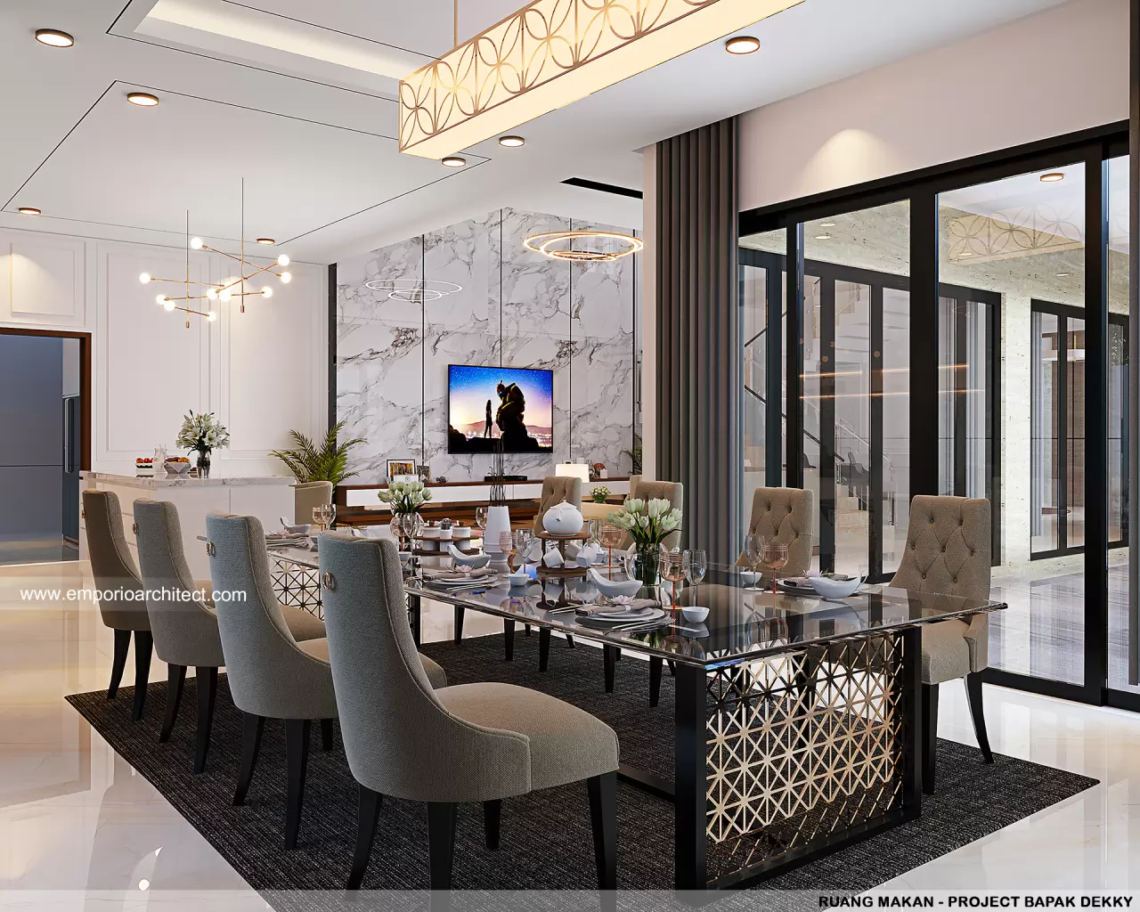 Desain Ruang Makan Rumah Modern 2 Lantai Bapak Dekky di Kepulauan Riau 23638