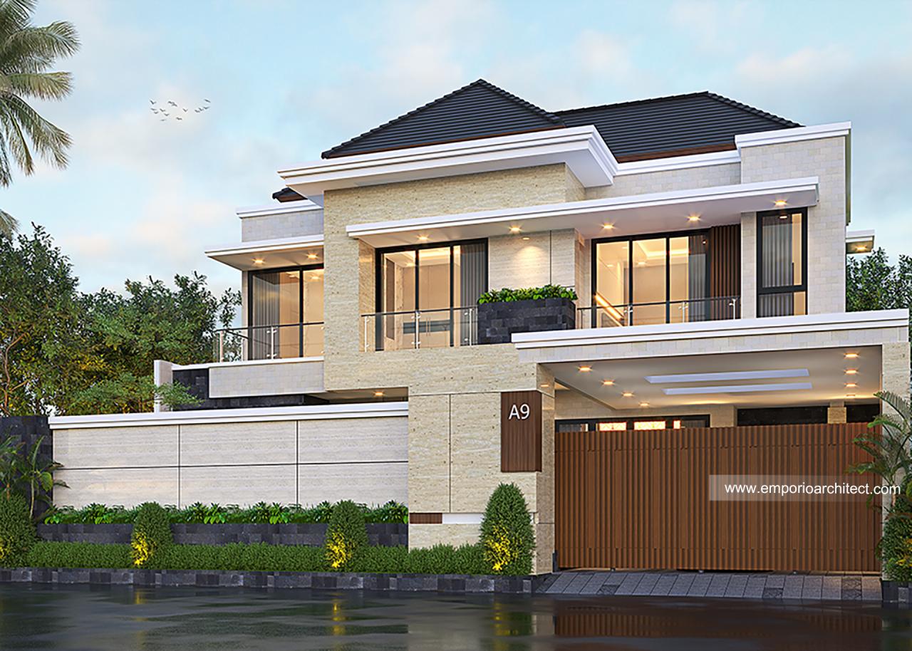Desain Tampak Belakang Dengan Pagar Rumah Modern 2 Lantai Bapak Dekky