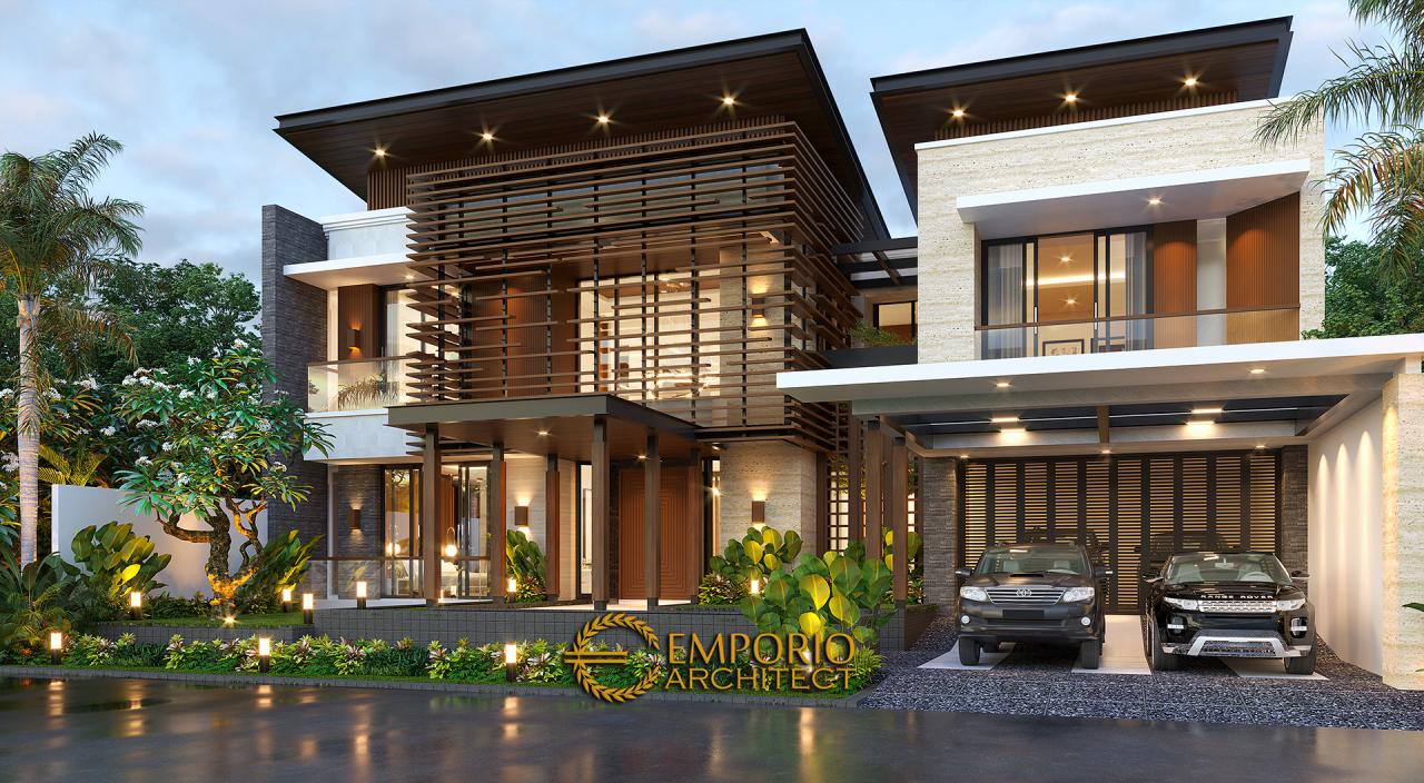 Desain Rumah Modern 2 Lantai Bapak Fatah di Blora, Jawa Tengah - Tampak Depan Tanpa Pagar 1