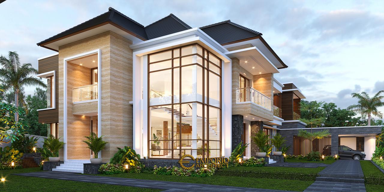 Desain Tampak Hook Rumah Modern 2 Lantai Ibu Lucy di Medan, Sumatera Utara 3