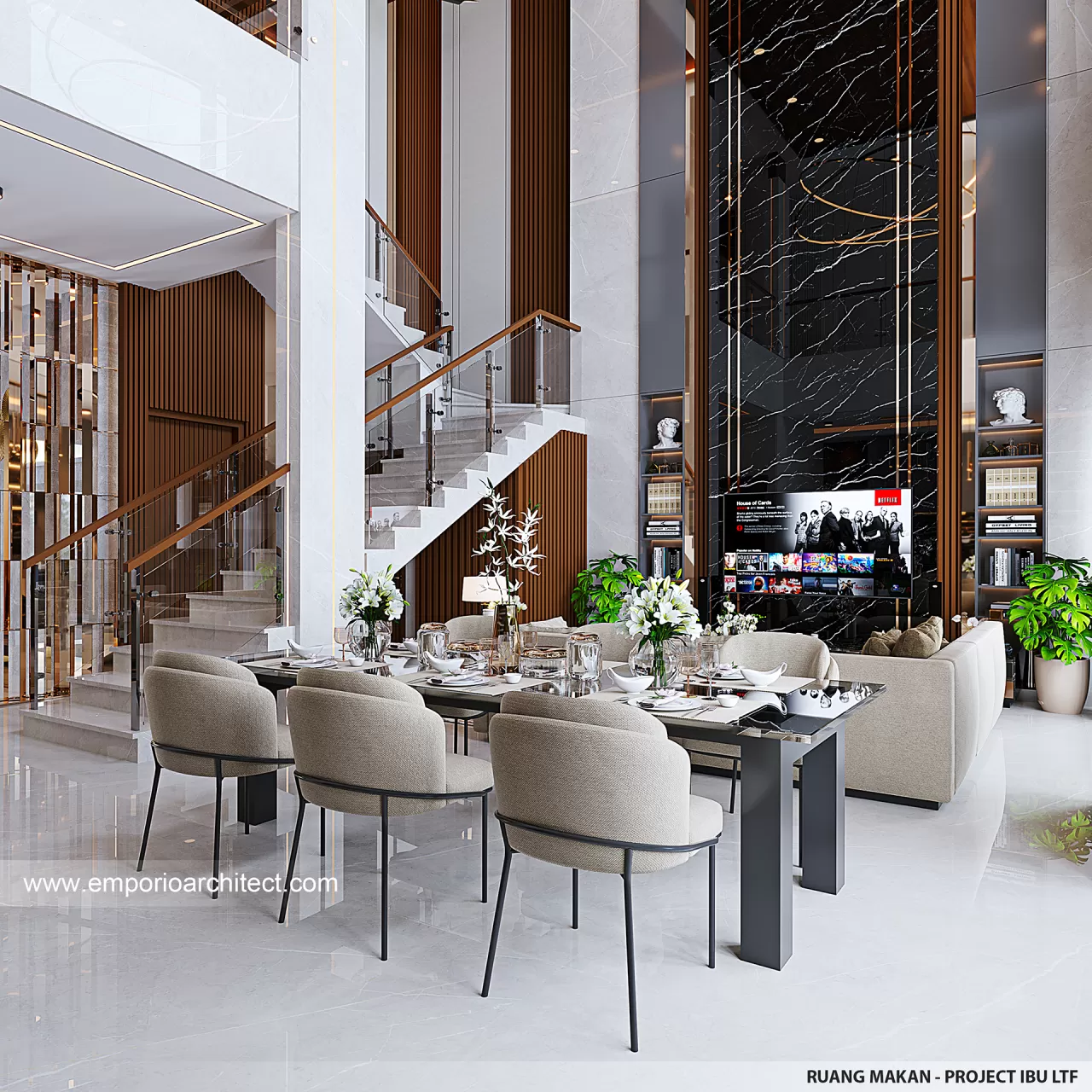 Desain Ruang Makan Rumah Modern 2 Lantai Ibu LTF di Yogyakarta 33039