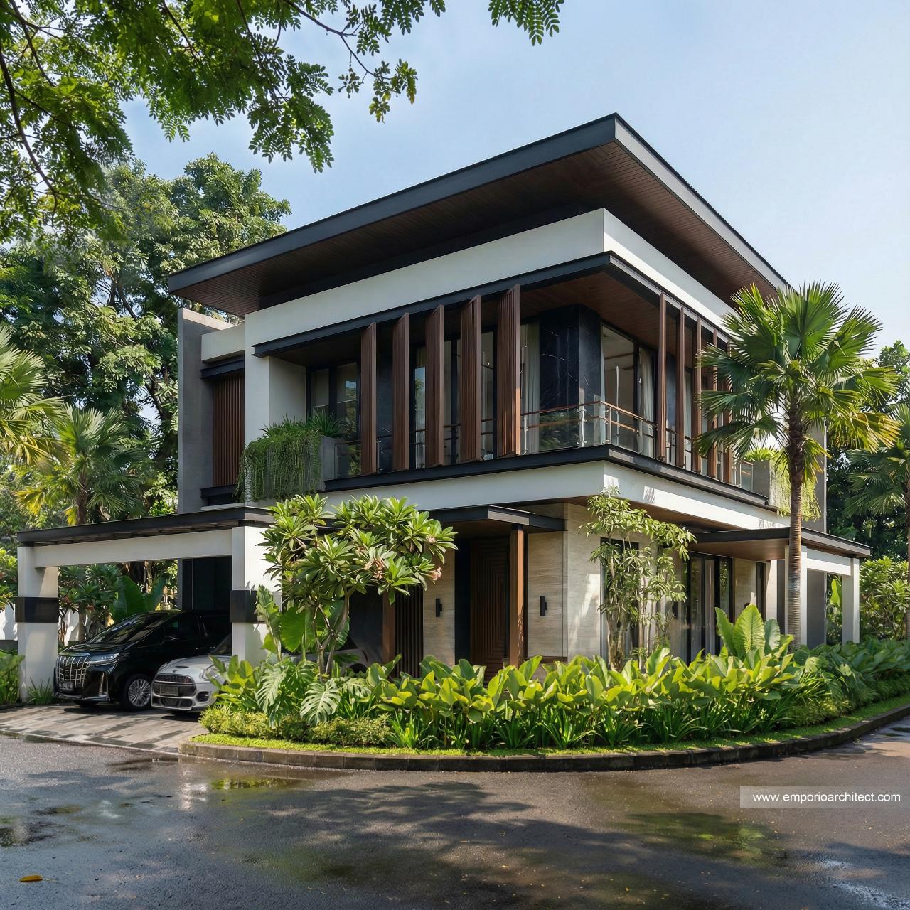 Gambar Desain Rumah Modern 2 Lantai Ibu T 2276 di  BSD, Tangerang Selatan