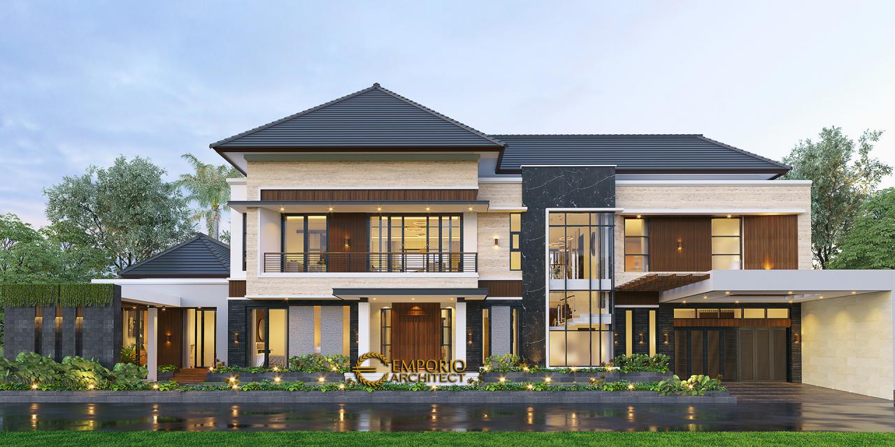 Desain Tampak Depan 3 Rumah Modern 2 Lantai Bapak Andi di Lahat, Sumatera Selatan 3