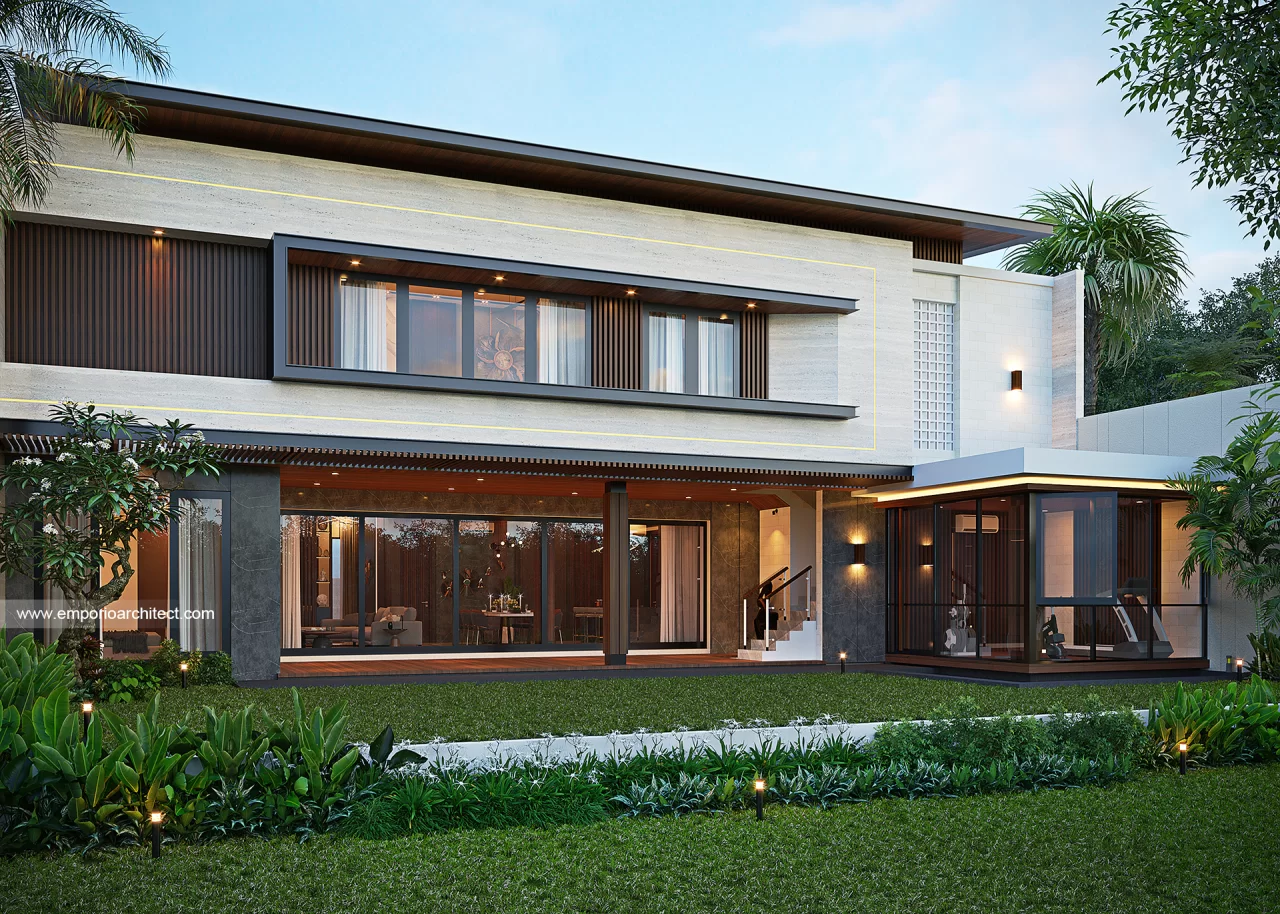 Desain Tampak Belakang Rumah Modern 2 Lantai Bapak KG di Samarinda 44421