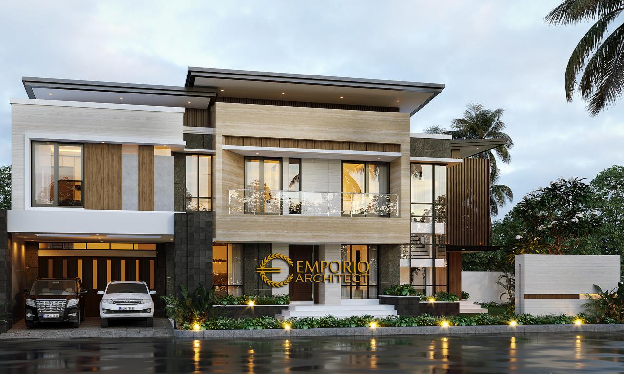 Desain Tampak Depan 1 Rumah Modern 2 Lantai Ibu Febry di Jayapura, Papua 3