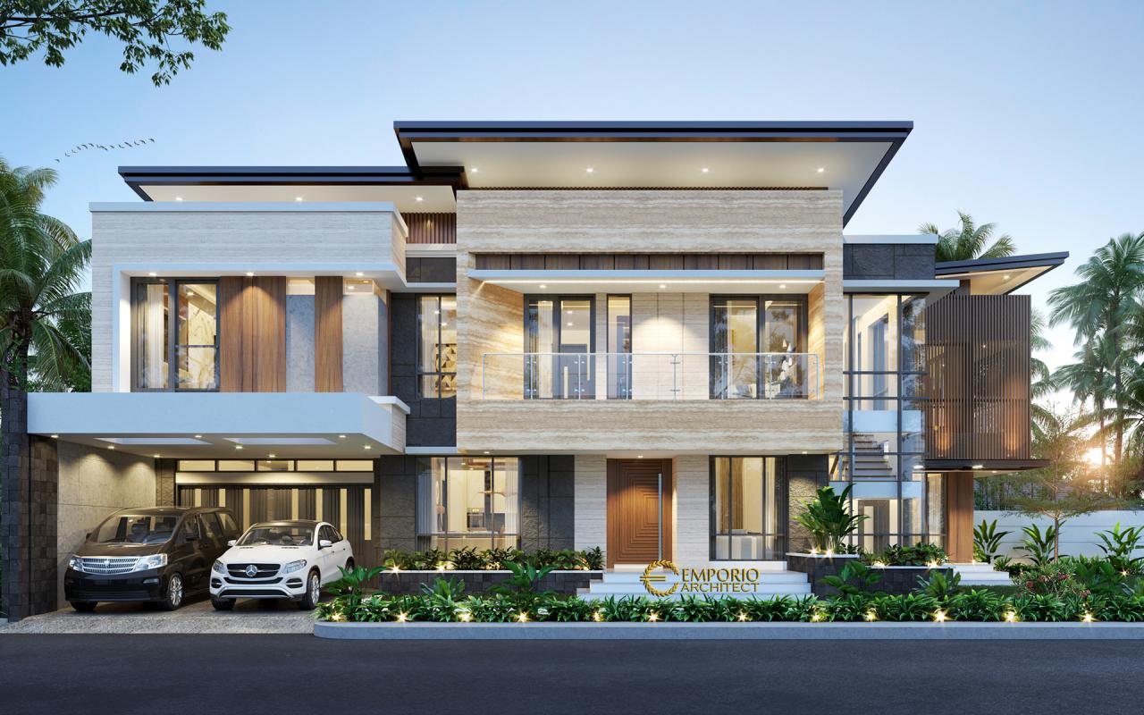 Desain Tampak Depan 2 Rumah Modern 2 Lantai Ibu Febry di Jayapura, Papua 4