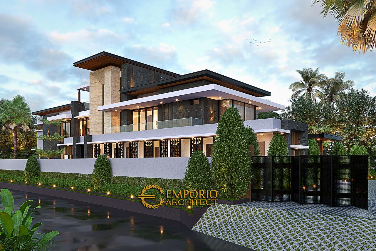 Desain Tampak Depan Dengan Pagar Rumah Modern 2 Lantai Ibu Sisca di Bogor, Jawa Barat 2