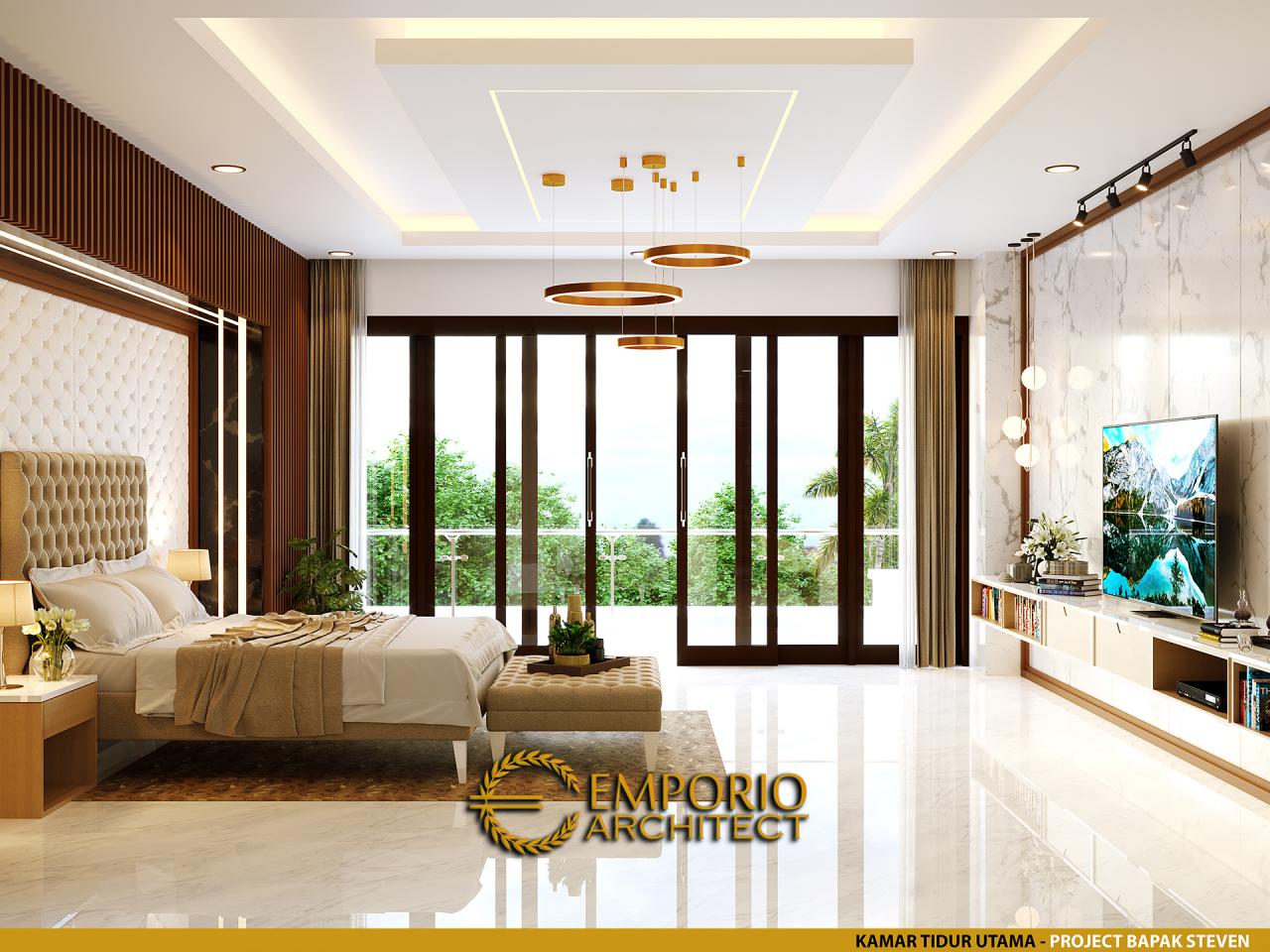 Desain Kamar Tidur Utama Rumah Modern 2 Lantai Bapak Steven di Surabaya 10