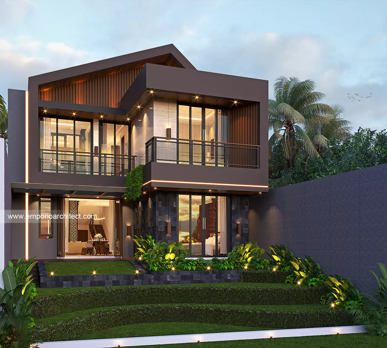 Desain Tampak Belakang Rumah Modern Kontemporer 2 Lantai Bapak ADR di Bandung 28780