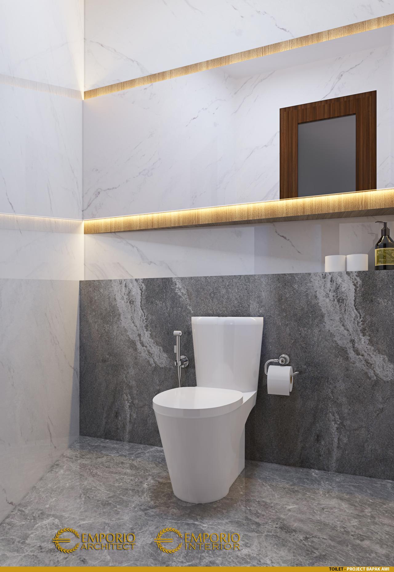 Desain Toilet Rumah Modern 2 Lantai Bapak Awi di Batam 