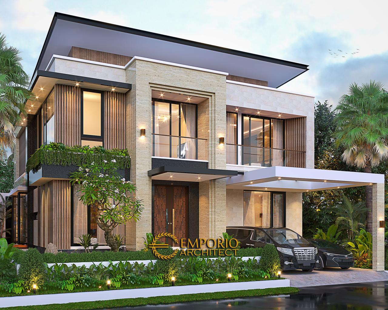 Desain Tampak Depan 2 Rumah Modern 2 Lantai Bapak Yan Yeremia di BSD, Tangerang Selatan, Banten 2