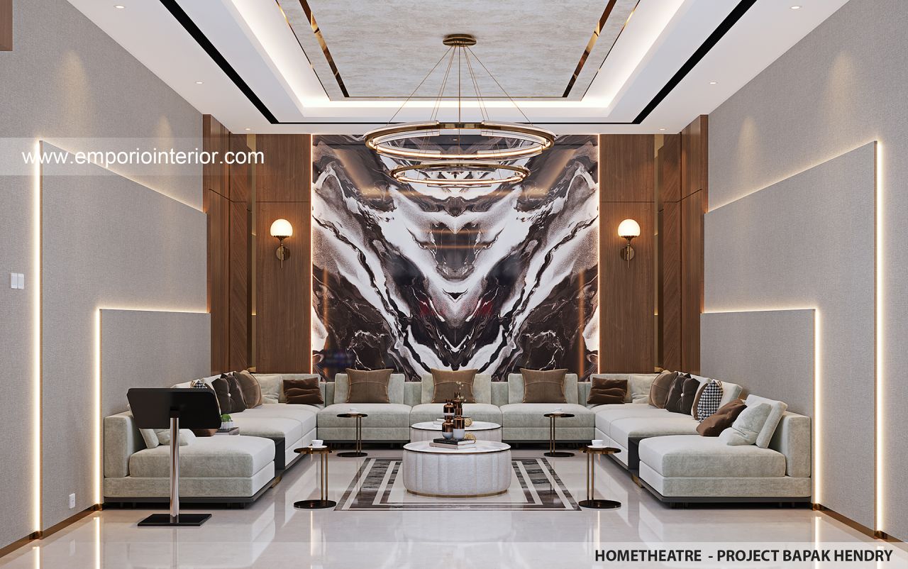 Desain Home Theater Rumah Modern 2 Lantai Bapak HDY II di Banjarmasin ...