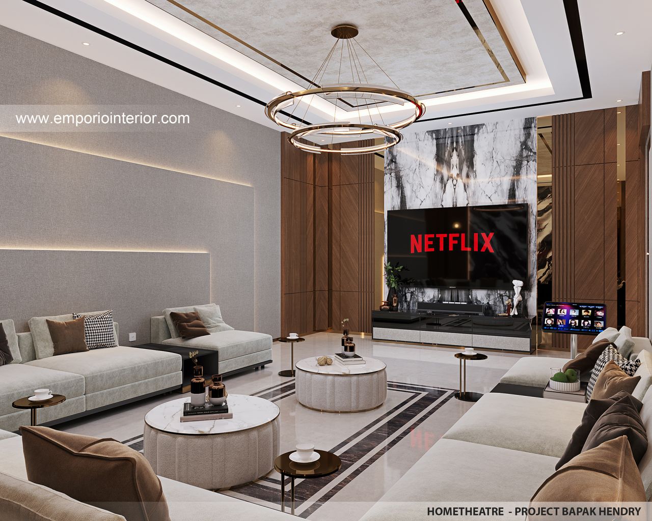 Desain Home Theater Rumah Modern 2 Lantai Bapak HDY II di Banjarmasin ...