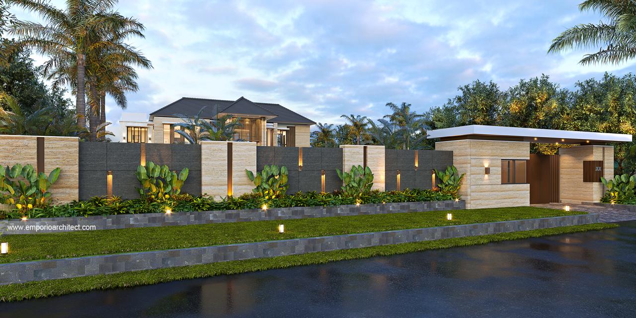 Desain Tampak Depan Dengan Pagar Rumah Modern 2 Lantai Bapak Ngadiono