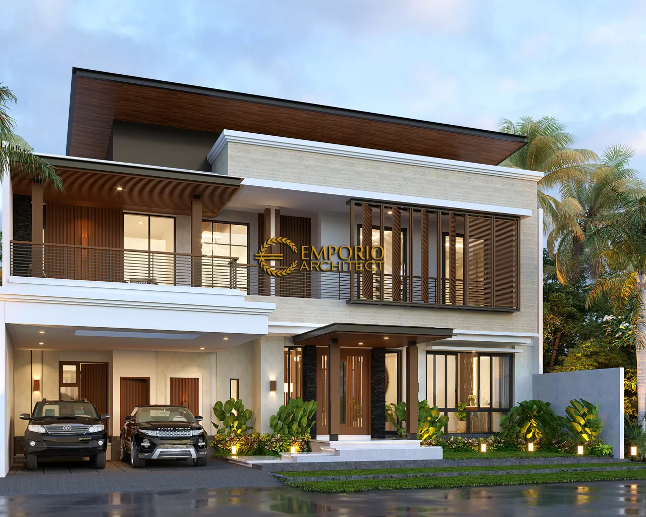 Desain Tampak Depan 2 Rumah Modern 2 Lantai Ibu IVN di Yogyakarta 17296