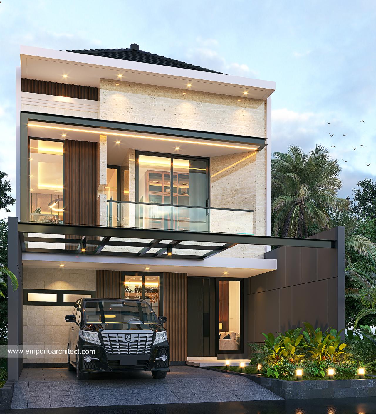 Desain Rumah Modern 2 Lantai Bapak HRN 1306 di Jakarta