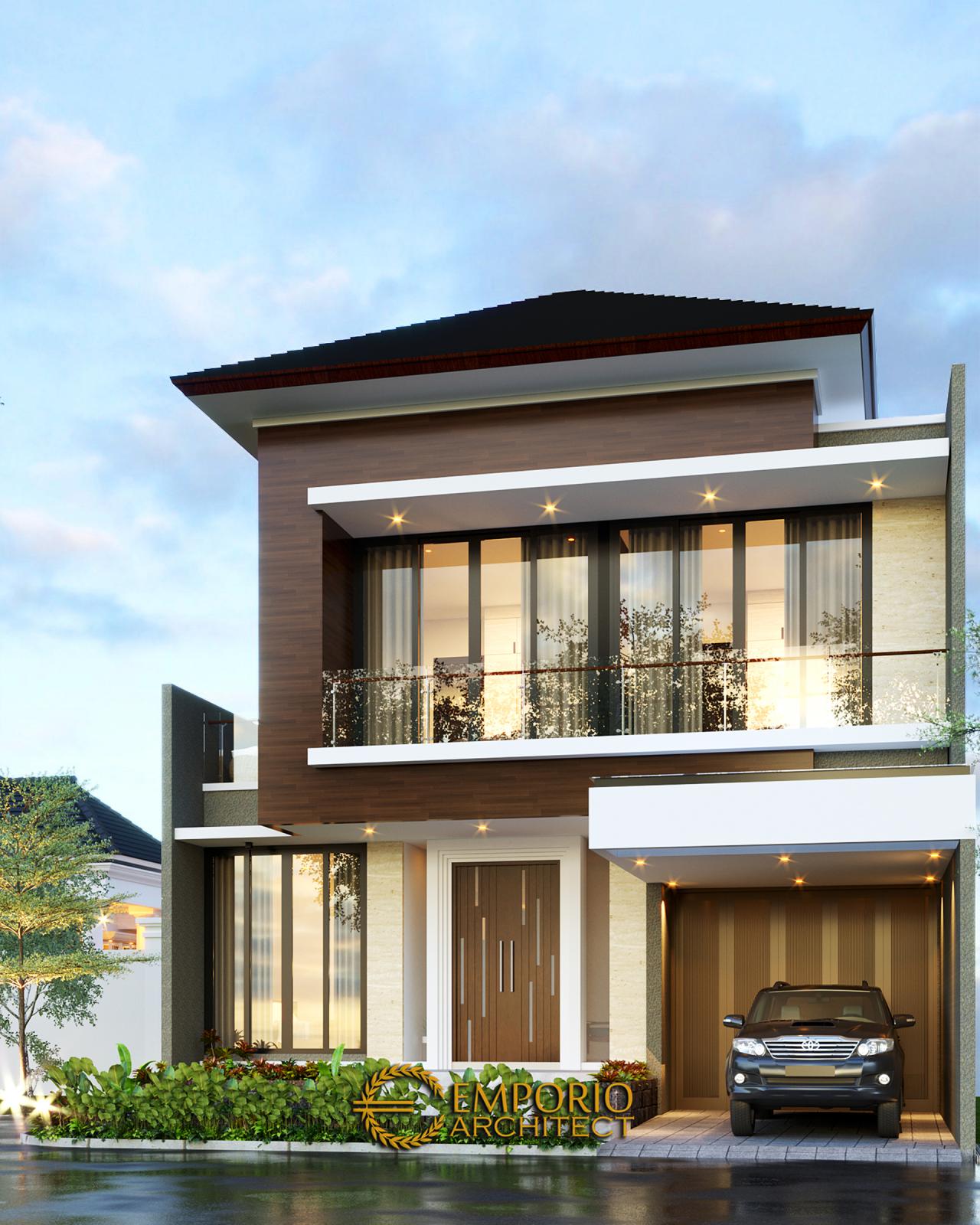 Desain Tampak Depan Tanpa Pagar 2 Rumah Modern 2 Lantai Bapak Yosua di Bekasi, Jawa Barat 2