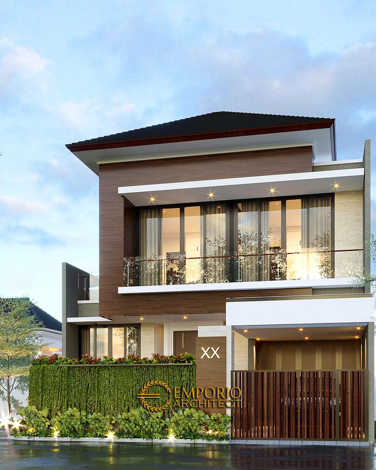 Desain Tampak Depan Dengan Pagar Rumah Modern 2 Lantai Bapak Yosua di Bekasi, Jawa Barat 3