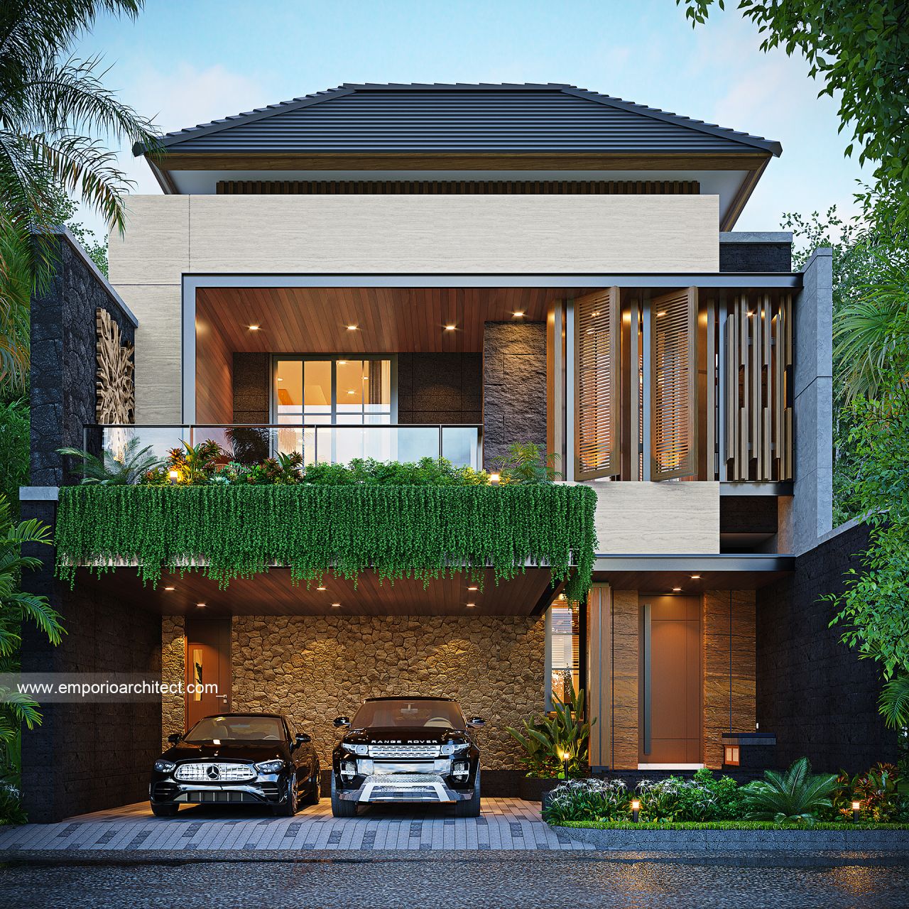 Gambar Desain Rumah Modern 2 Lantai Bapak KKJ di  Denpasar, Bali