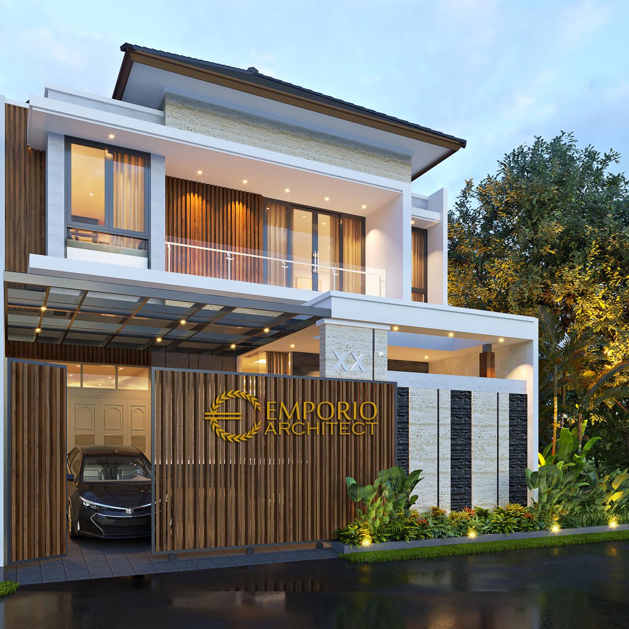 Desain Tampak Depan Dengan Pagar Rumah Modern 2 Lantai Bapak Daniel di Jakarta Timur 3