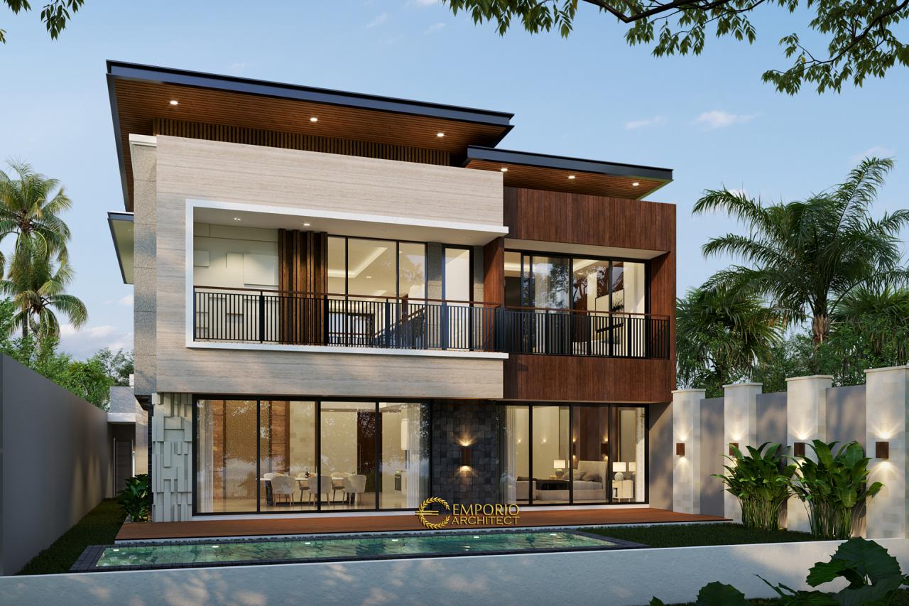 Desain Tampak Depan Rumah Modern 2 Lantai Bapak Ali di Denpasar, Bali 1